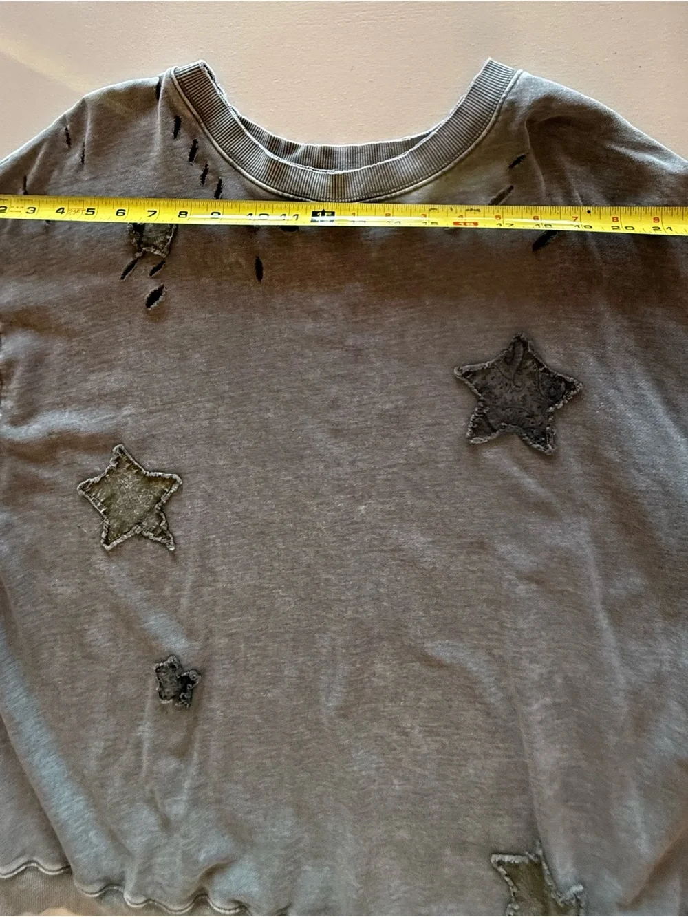 Relaxed Star Appliqué Women's oversized sweatshirt - army green - Picture 10 of 12